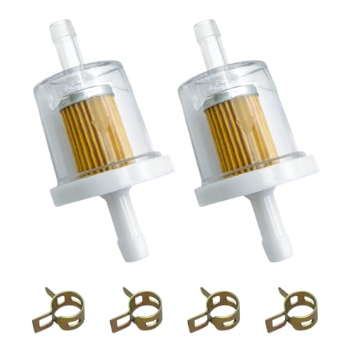 Strongthium Rasentraktor 691035 8mm ID 6mm Benzinfilter Kraftstofffilter kompatibel mit Briggs Stratton Rasenmäher Toro Craftsman MTD Motorrad Moped Roller mit Kraftstoffschlauchklemmen