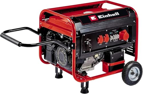 Einhell Stromerzeuger (Benzin) TC-PG 55/E5 (5500 W Maximalleistung, 5000 W max. Dauerleistung, 25 L Tank, 4-Takt-Motor, 2x 230 V, 1x 400 V, Ölmangelsicherung)