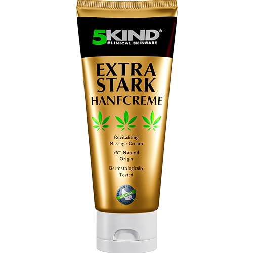 5kind Extra Starke Hanfcreme 100ml - Hochkonzentriertes Hanföl und Arnika-Creme - zur Massage von Gelenken & Muskeln, unterem Rücken, Knien, Nacken & Schultern - Reich an natürlichen Extrakten