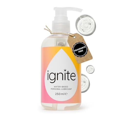 Ignite Gleitgel Wasserbasiert 250ml - Gleitmittel auf Wasserbasis, pH-neutral & Geruchsneutral - Vegan, Parabenfrei, Kondomgeeignet - Nicht klebend, Leicht abwaschbar, Für empfindliche Haut