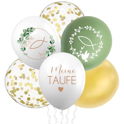 30 Stück Luftballons Taufe, Taufe Deko Mädchen Junge, Luftballons Kommunion Konfirmation, Meine taufe Ballon