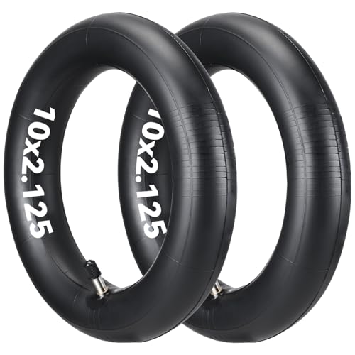 Satgoo E Scooter Schlauch 10x2.125, 2 MM Ultra Dicke, 25 mm Langes Gerades Ventil, Geeignet für Segway Ninebot F20 F20D F25 F30 F40 F40D F65D D18 D28 D38 etc., 10 Zoll Schlauch E Scooter 10x2/2.125