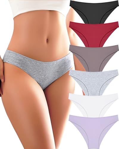 ALL OF ME 6er Pack Unterhosen Damen Baumwolle Unterwäsche Frauen Set Cotton Panties Slips Mehrpack Hipster Atmungsaktiv S-XL