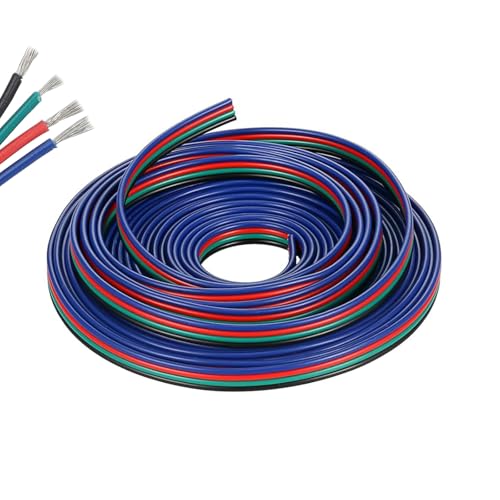 Leloco Verlängerungskabel 10 Meter 22 AWG 4 Pin LED Streifen Verlängerungskabel LED Strip Anschlusskabel Led Kabel, 12v-24V für SMD 3528 2835 5050 5630 Led Kabel/klingeldraht Usw
