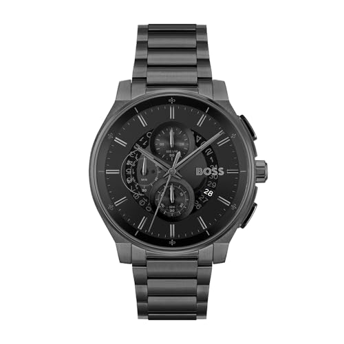 BOSS Chronograph Quarz Uhr für Herren Kollektion Peak 2.0 mit Schwarzes Edelstahlarmband - 1514192