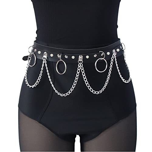 Aoleytech damen punk gürtel gothic gürtel gothic taillengürtel kettengürtel für damen punk kettengürtel