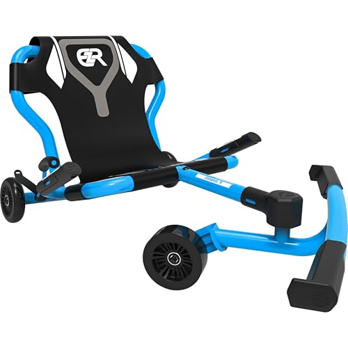 EzyRoller Classic X Kinder Go Kart Drift Trike für 3 bis 14+ Jahre | Gokart Dreirad Fahrzeuge für draußen 1 Sitzer Tretfahrzeug (blau)