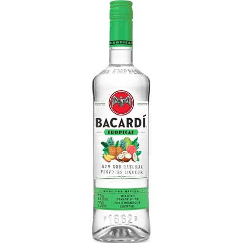 BACARDÍ Tropical, 27% Vol., 70 cl / 700 ml, weißer Rum mit dem Geschmack tropischer Früchte, reife Ananas, cremige Kokosnuss, süße Guave