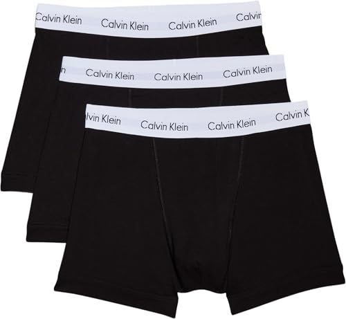 Calvin Klein Herren Boxershorts Low Rise TRUNK, 3er Pack U2664G, Ohne Eingriff, Mehrfarbig ( Schwarz (001 Black) ) - Large