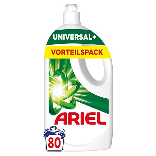 Ariel Flüssigwaschmittel, 80 Waschladungen Universal+ Waschmittel, Kraftvolle Fleckentfernung In Nur 1 Waschgang, Selbst Bei Kaltwaschzyklen