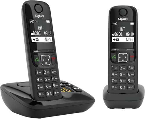 Gigaset AS690A Duo 2 DECT-Telefone mit Anrufbeantworter, Schwarz