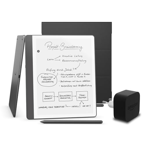Kindle Scribe (2024 Release) 64 GB, ein Amazon Plant Based Cover und ein Amazon Powerfast 9W Netzteil