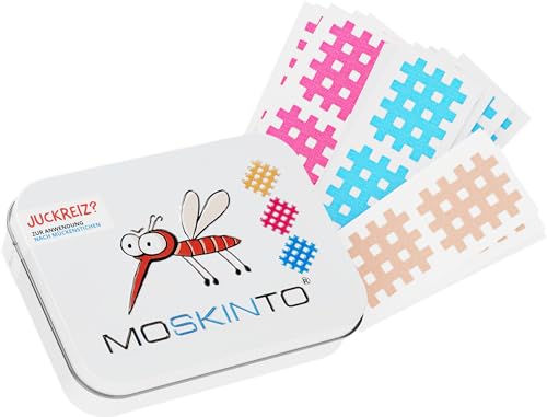 Moskinto Mückenpflaster für Kinder und Erwachsene - zur Anwendung bei Mückenstichen und Insektenstichen - lindert Juckreiz - in verschiedenen Farben - 42 Pflaster
