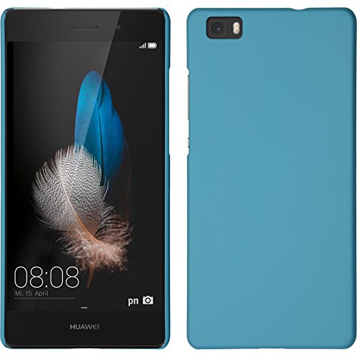 PhoneNatic Case kompatibel mit Huawei P8 Lite 2015 (1.Gen.) - Hülle hellblau gummiert Hard-case + 2 Schutzfolien