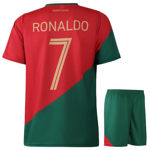 Portugal Fußball Trikot Set Heim - Kinder und Erwachsene - Jungen - Sportsachen - Geschenk - Sport t Shirt - Sportbekleidung - Größe 140