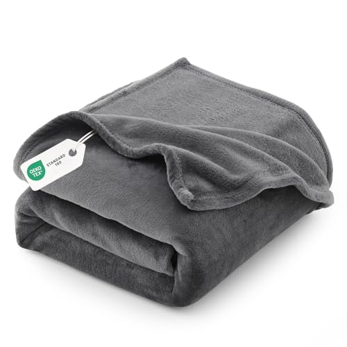 CozyLux Kuscheldecke Flauschig Decke 150x200 - XL Flanell Kuscheldecke 150x200, Weiche Sofa Decke, Warme Fleecedecke Wohndecke für 4 Jahreszeiten, Leicht Sofa Überwurf, Blanket 150x200 cm, Grau