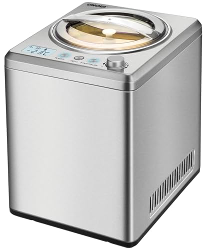 Unold 48880 Eismaschine Profi Plus - Edelstahl, 2.5 L, 250 W, vollautomatischer, selbstkühlender Kompressor, LCD-Display, Timer, auch für veganes, laktosefreies und steviahaltiges Eis