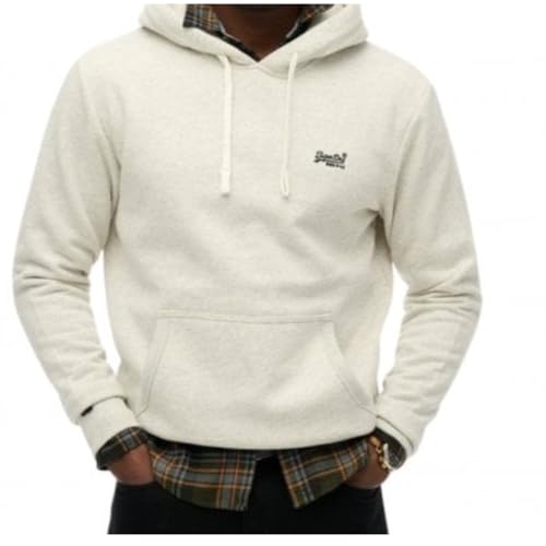 Superdry Herren Essential Logo Classic Hoodie Stroh Grau Meliert XL