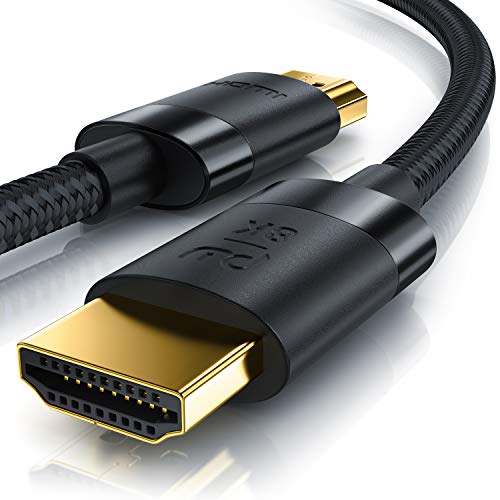 CSL - 8k / 4k HDMI Kabel 2.1/2.0-3m - 8K @ 60Hz / 120Hz - 4K @ 240Hz - 48 Gbit/s - 3D - Ultra High Speed mit Ethernet - TV Blu-ray PS5 Xbox Series X Switch - schwarz - 3 Meter