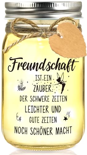 Hiipeefeel Geschenke für Freundin, LED Flaschenlicht, Geburtstagsgeschenk Freundschaftsgeschenke für Frauen, Beste Freundin Personalisierte Dankeschön Geschenke Geburtstag Weihnachten