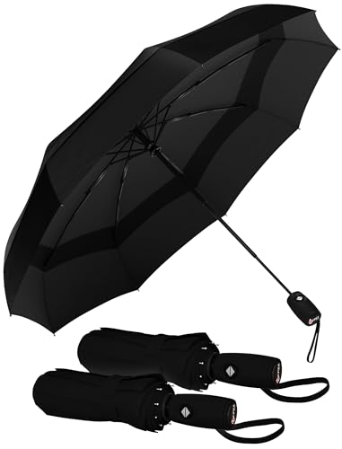 Repel Umbrella Windproof Travel Umbrellas for Rain - Easy Auto Open Close, Durable & Compact Umbrella, Strong Fiberglass Frame, Waterproof Canopy - Backpack, Purse, Portable Umbrella for Travel