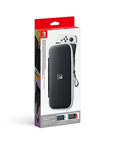 Nintendo Switch-Tasche & -Schutzfolie - Schwarz/Weiß