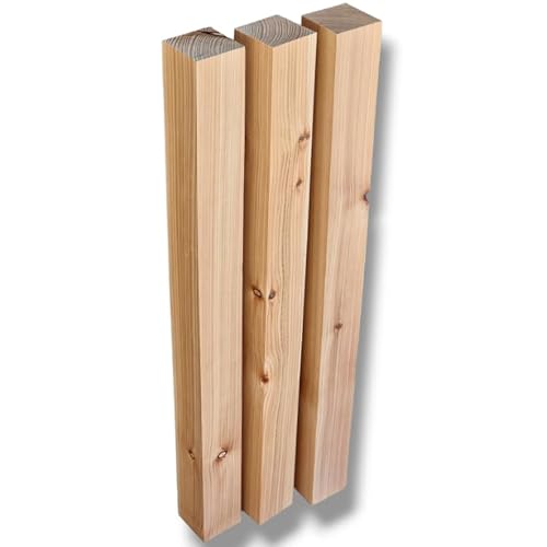 MyTimber Holzpfosten Lärche 70x70 mm | 80cm 100cm 150cm 200cm | Pfosten für DIY Zaun als Zaunpfosten oder für deinen Bau als Kantholz, Holzbalken Zaunpfahl (80cm)