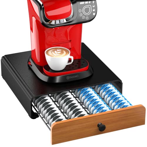 64 Kapselhalter für Tassimo Kapselschublade Metall Kaffeekapselhalter Kapselspender Ständer Kaffeekapselständer Schubladenablage Stapelständer