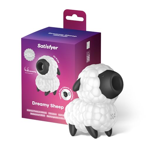 Satisfyer Dreamy Sheep Druckwellen-Vibrator | Klitoris-Stimulator mit 2 Motoren | Sex-Spielzeug für die Frau | Druckwellen & Vibration getrennt steuerbar | Wasserdicht (IPX7) | Silikon Sex Toys