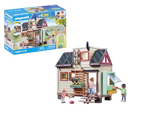 PLAYMOBIL myLife 71509 Tiny Haus, vielfältig eingerichtetes Familienhaus mit detailgetreuem Zubehör, Minihaus mit Garten, nachhaltiges Spielzeug für Kinder ab 4 Jahren