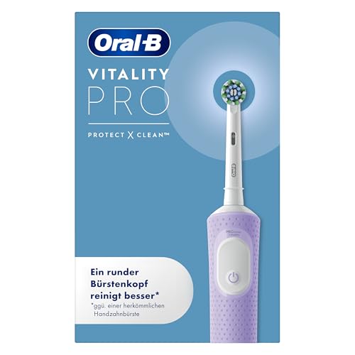Oral-B Vitality Pro Elektrische Zahnbürste — Electric Toothbrush, Inkl. 1 Aufsteckbürste — 3 Putzmodi für Zahnpflege, Zahnbürste Elektrisch, Designed by Braun, Lila