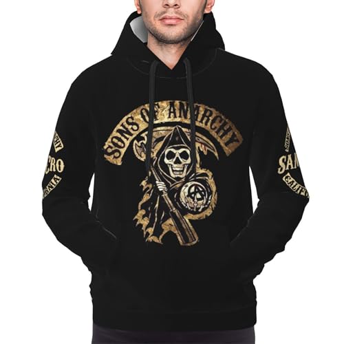 KESATUOT Herren Anarchy TV-Serie Sons Hoodies Pullover Sweatshirts mit Taschen Mode Langarm Hoodies und Sweatshirts für Herren, Z- 6, S