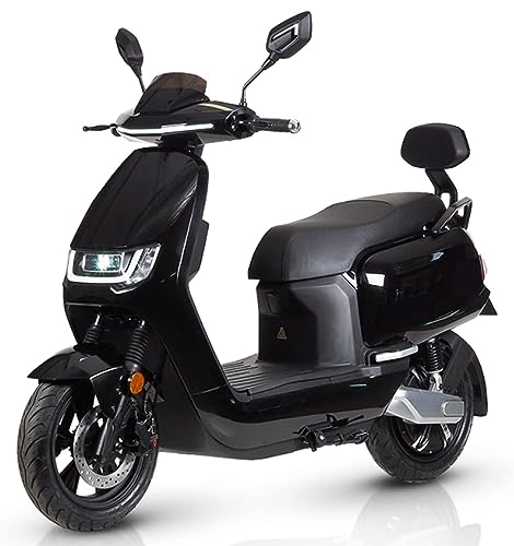 Elektro-Motorrad ROBO-S, 80 km/h, 4000 Watt, Elektroroller, E-Roller mit Straßenzulassung, 125 CCM herausnehmbarer Lithium-Akku, Schwarz