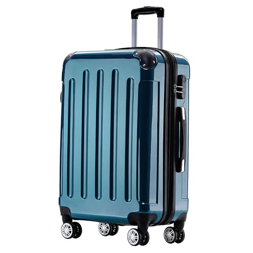 BEIBYE Hartschalen Koffer Trolley Rollkoffer Reisekoffer 4 Zwillingsrollen Polycabonat (Pale Green, Handgepäck 55cm-40L)