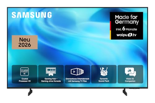 Samsung Crystal U7099H 4K 43 Zoll (108 cm), UHD Fernseher, AI Companion für Deine Fragen, 4K Upscaling, Dynamik Sound Pack für Premium-Sounderlebnis, Gaming Hub, kostenlos 900 Sender, Smart AI TV