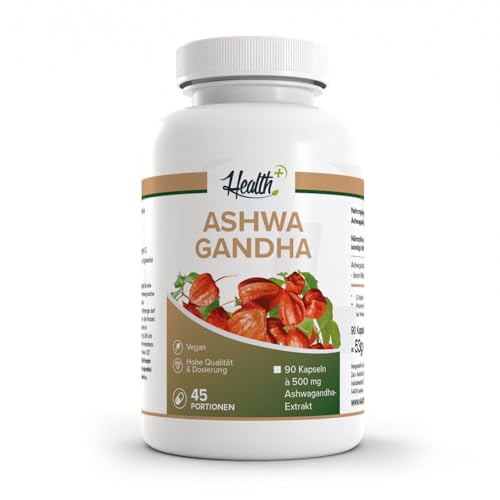 Zec+ Nutrition Health+ Ashwagandha - 90 Kapseln hochdosiert, indischer Ginseng aus der Ayurveda, Made in Germany