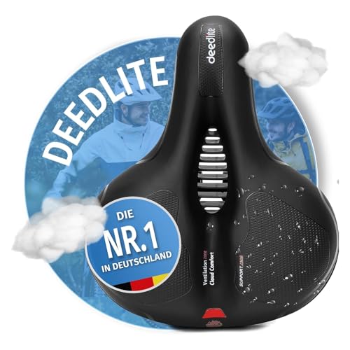 Fahrradsattel Cloud Comfort Pro Max Sattel - Endlich Schmerzfrei Radfahren Bequem Weich Memory Schaum Radsattel Mit Rotem Warnstreifen Cityradsättel Mountainbikesättel mit Federung