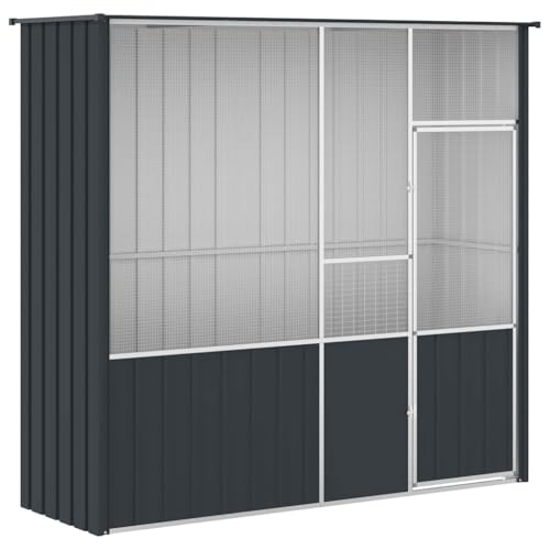 vidaXL Voliere Anthrazit 215x78x200 cm Verzinkter Stahl
