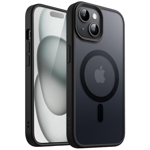 JETech Matte Magnetische Hülle für iPhone 15, Schwarz