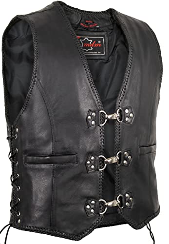 MDM Herren Biker Motorrad Lederweste (XL)