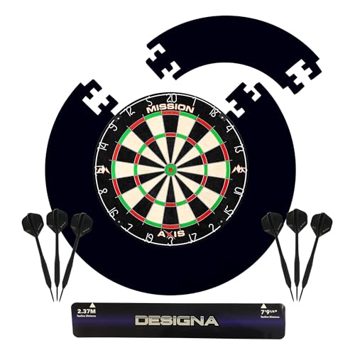 Mission Darts Home Center Dartscheibe, Dartset inklusive Dartscheibe und 2 Dartsets, Jigsaw-Schutzring