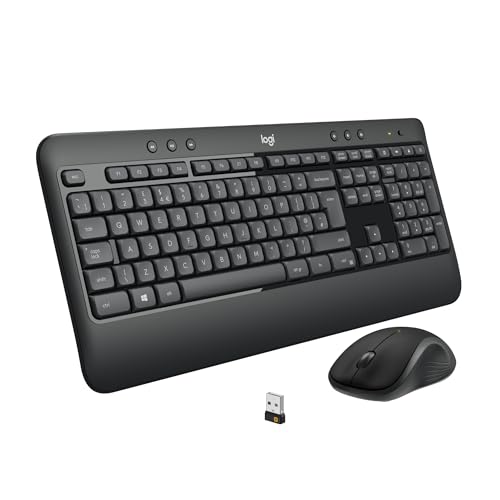 Logitech MK540 Advanced Kombi – Kabellose Tastatur und Maus für Windows, Deutsche QWERTZ-Tastatur – Schwarz
