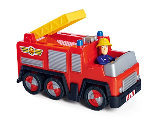 Simba 109252505 - Feuerwehrmann Sam Jupiter, kindliche Version, mit Figur 7cm, Spielzeugauto 17cm, Feuerwehrauto, ab 3 Jahren