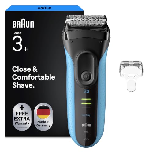 Braun Rasierer Herren Elektrisch Series 3+, Rasierapparat, 3040si, Blau