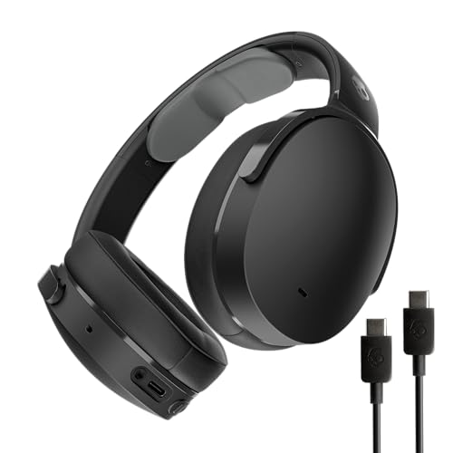 Skullcandy Hesh ANC Over-Ear Wireless-Kopfhörer mit Noise Cancelling, 22 Std. Akkulaufzeit, Mikro, kompatibel mit iPhone, Android und Bluetooth-Geräten - Schwarz