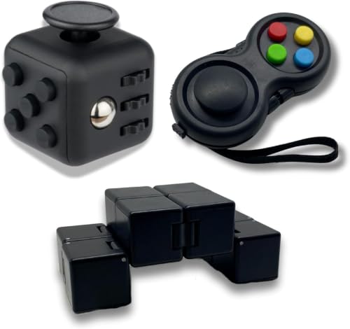 Yeefunjoy 3Pcs Anti-Stress Spielzeug, Infinity Cube, Fidget Pad Controller