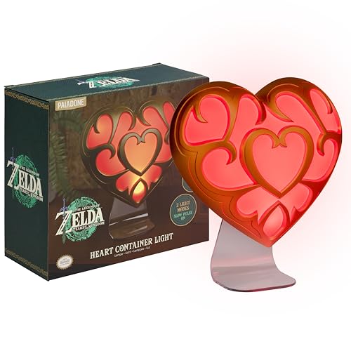 The Legend of Zelda Heart Container Light - Offiziell lizenzierte Nintendo Lampe für Spielzimmer, 2 Lichtmodi, Stimmungsbeleuchtung Geschenk für Gamer | Paladone