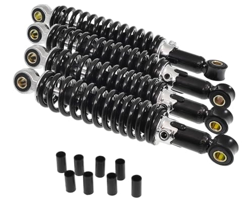 Stoßdämpfer Set 240mm + 260mm Tieferlegung Simson KR51 / 51/1 / 51/2 – 5-fach verstellbar – inkl. Reduzierhülsen – Set vorne & hinten – schwarz – für 8 & 10 mm Bolzen