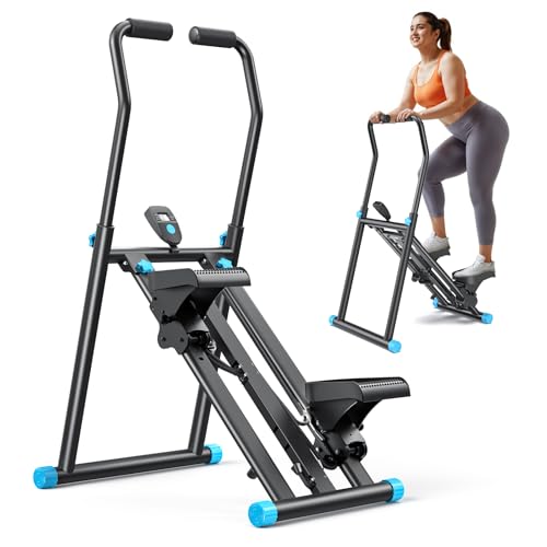 MERACH 2025 Stair Stepper Pro,Stairmaster für Zuhause mit Einstellbarem 3 Stufen Widerstand,Folding Cardio Vertical Climber Maschine Treppenmeister mit Verstellbare Lenker für Home Büro Fitnessgerät