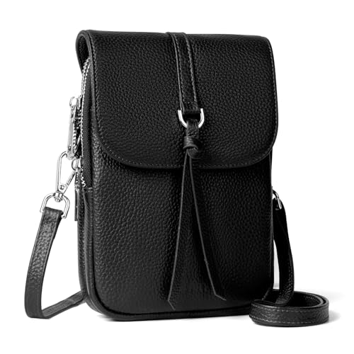 befen Echtleder Handytasche zum Umhängen Damen, RFID-Blockierung Handy Umhängetasche Damen Klein Handtasche Leder, Handytasche mit Geldbörse zum Umhängen, Crossbody Bag mit Verstellbar Schultergurt